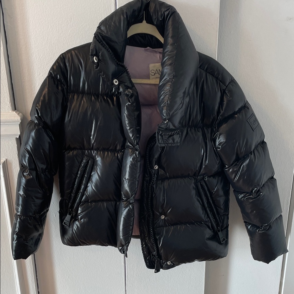 SAM. Shiny Black Puffer Coat